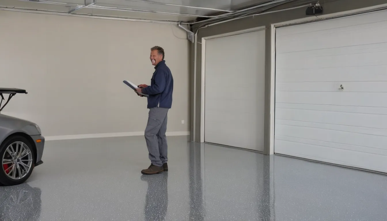 A clean, newly coated garage floor in a Everett home